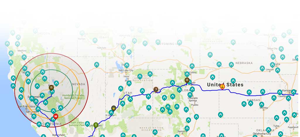RV LIFE Trip Wizard Map Background